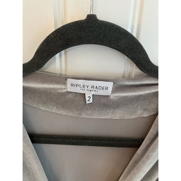 Ripley Rader Los Angeles Womens Velvet Long Sleeve Grey Jumpsuit Size 2 Small - Picture 3 of 5
